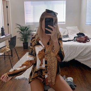 Fun Silky Print Button-Up